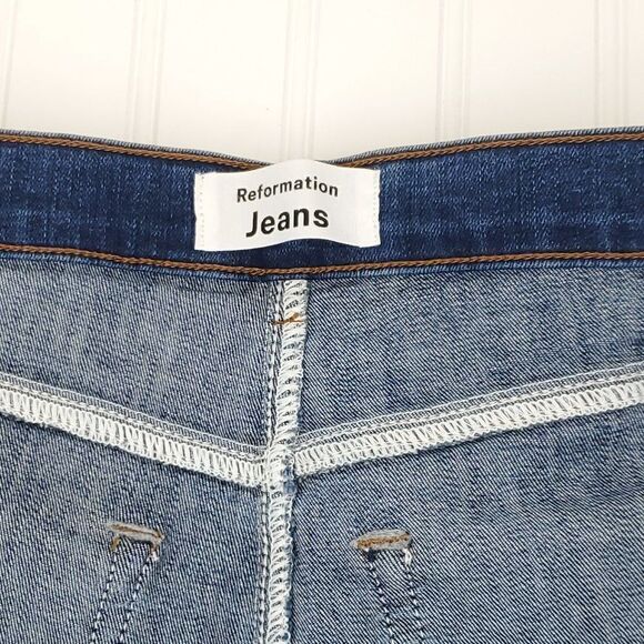 Reformation Harper High Rise Skinny Jeans Destin Wash I-0219a - Picture 7 of 12